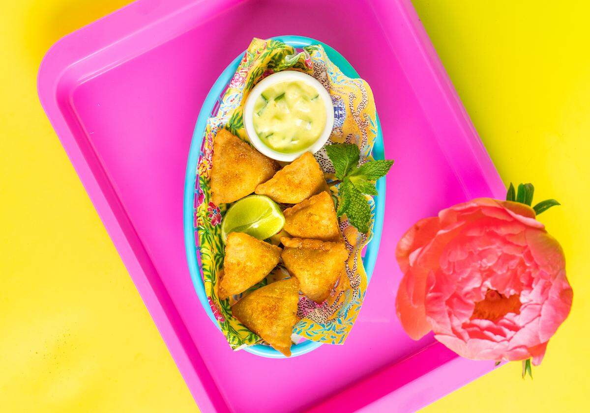 Veggie samosas are one of the appetizers offered in the delivery-only Balloo Wallah by Timon Balloo.