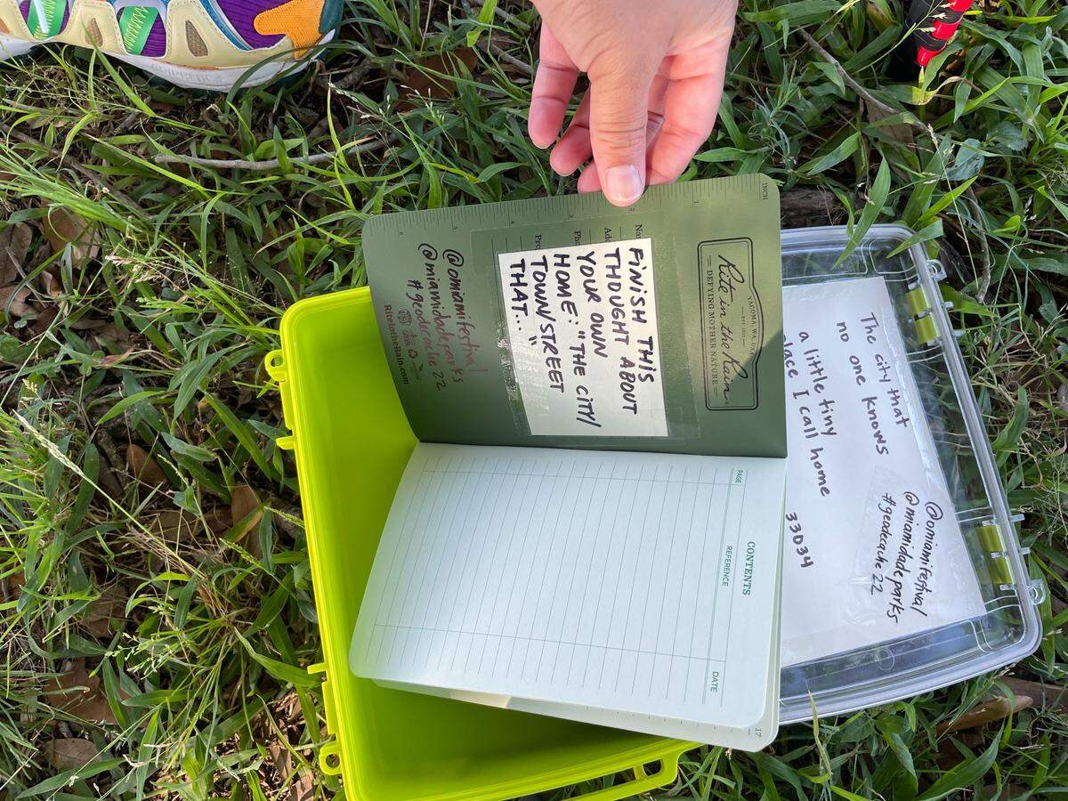 Poem boxes hidden at 22 parks can be found through a geocaching app until the end of May.