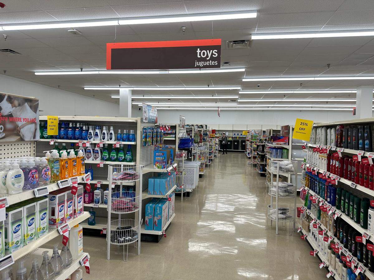 The toys department and household goods like soaps and shampoos and deodorants are on sale at the Kmart in Kendale Lakes on Aug. 23, 2024.