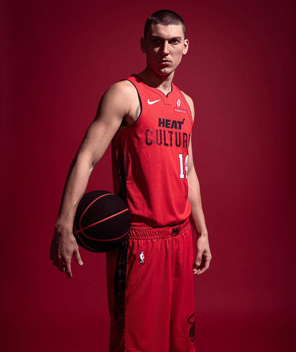 The Miami Heat new red “Heat Culture” City Edition uniform, which the team unveiled on Thursday.