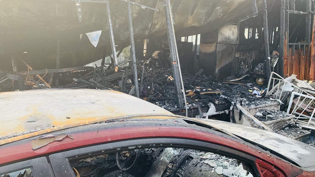 A fire ripped through a mobile home in Dania Beach Sept. 4, 2019.