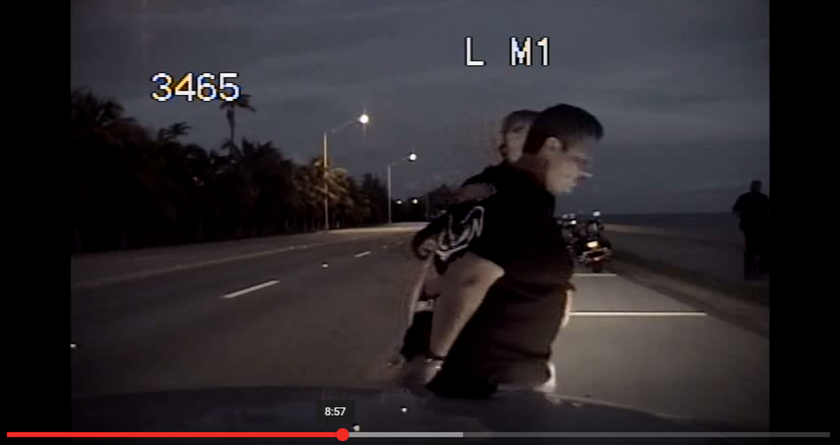 Miami-Dade Commissioner Jose “Pepe” Diaz during an arrest on drunken-driving charges in Key West on Sept. 19, 2015. On Aug. 28, 2018, he faces his first election since the arrest, which resulted in an acquittal from a jury after Diaz declined to take sobriety tests.