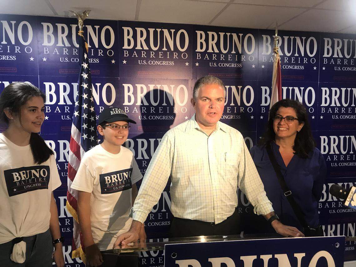 Former Miami-Dade County Commissioner Bruno Barreiro concedes defeat Tuesday night in the GOP race to replace retiring Congresswoman Ileana Ros-Lehtinen.