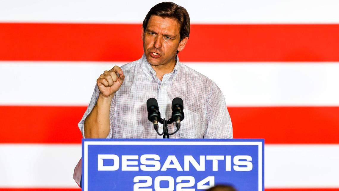 Florida Gov. Ron DeSantis at a campaign eventin Tulsa, Okla., on June 10.