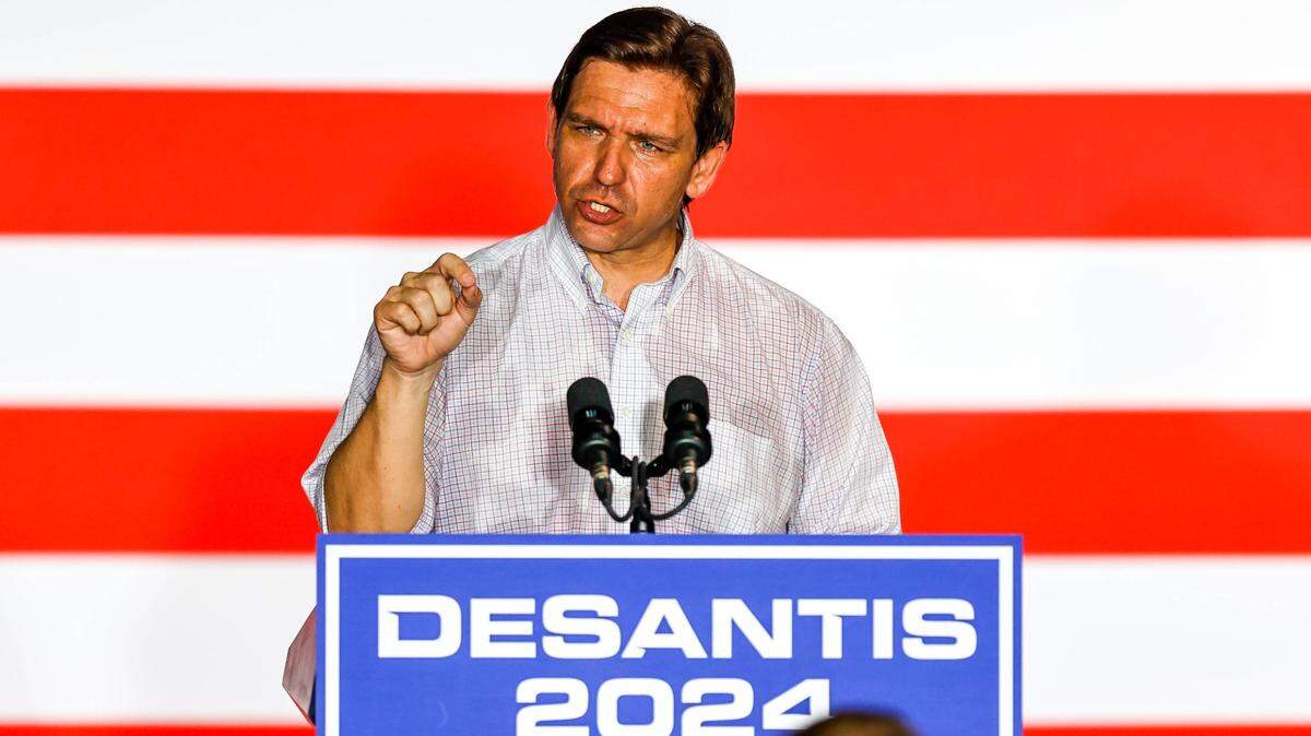 Florida Gov. Ron DeSantis at a campaign eventin Tulsa, Okla., on June 10.