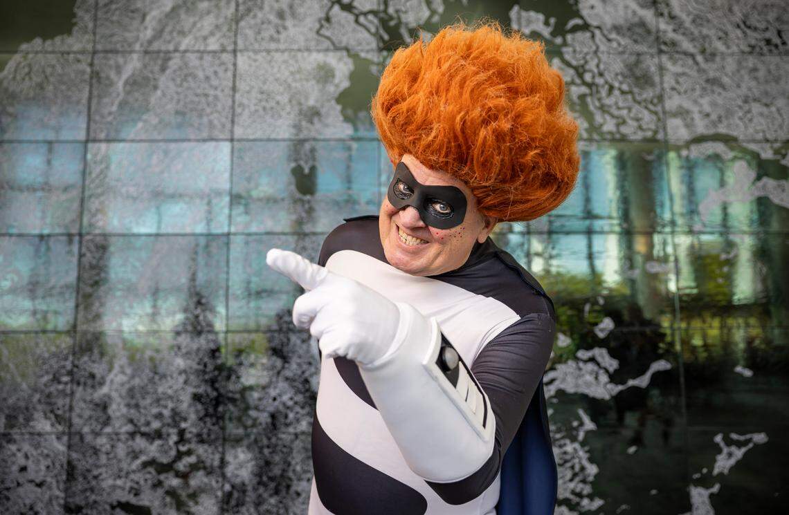 David Wetherbie cosplays as Syndrome from 'The Incredibles.'