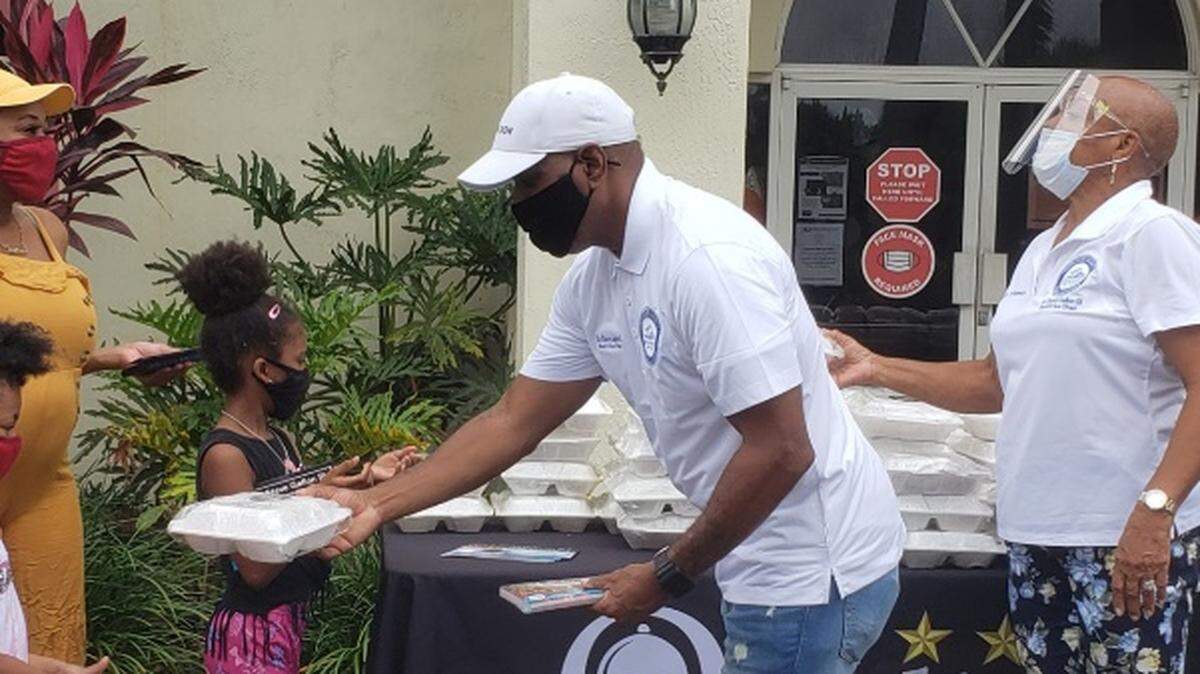 Steve Gallon, vice chair of the Miami-Dade School Board, partnered with the Miami Dolphins Foundation, the City of Opa-locka, the Opa-locka Community Development Corp., and Quality Culinary Services to host a COVID-19 Food Relief Drive that served hot meals to more than 500 families.