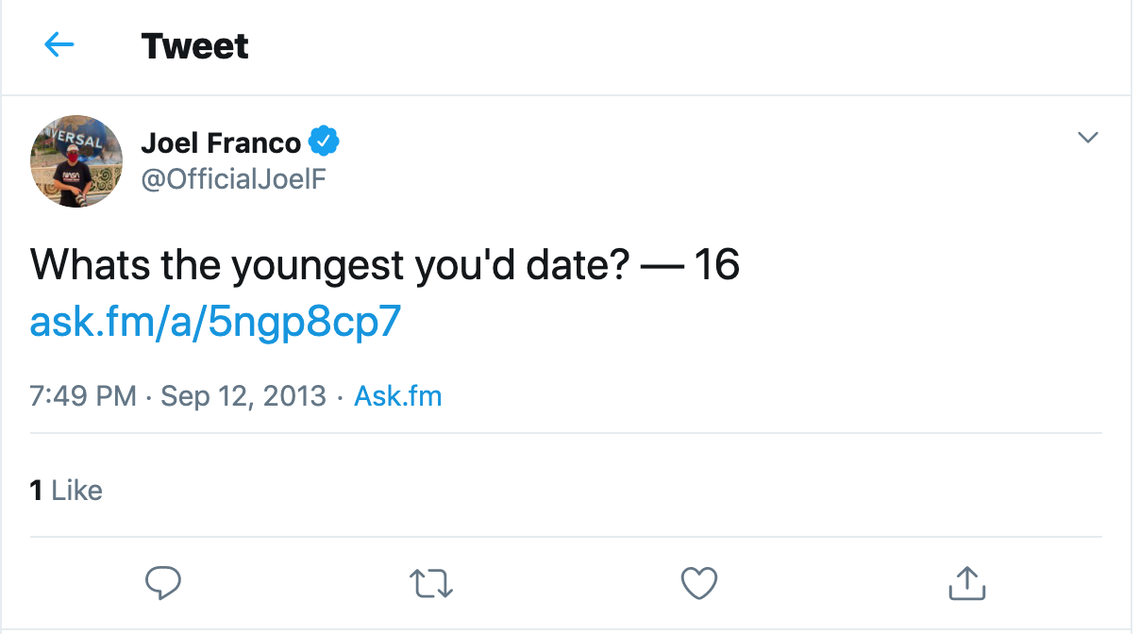 A tweet referencing Joel Franco’s answer to a question posed on a question and answer platform.