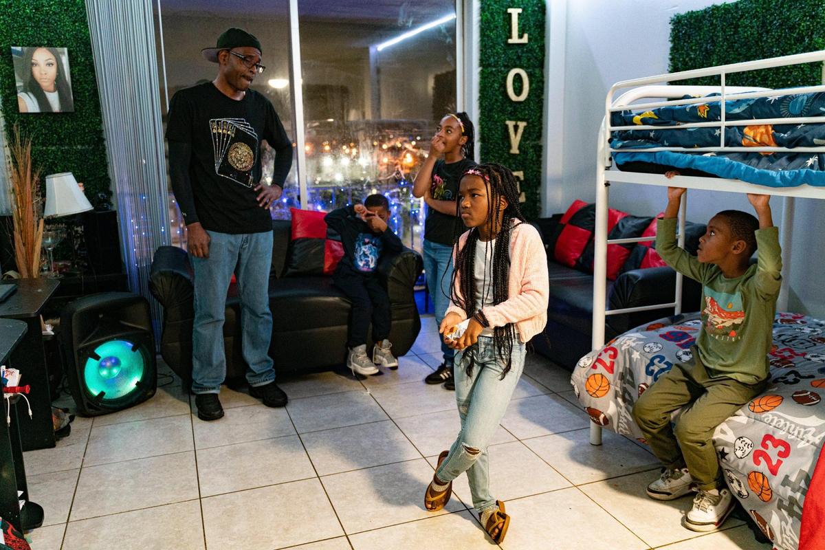 The McKay kids pictured in their home. Stan McKay took in his biological daughter Amerie’s little brothers when their mom no longer could care for them.
