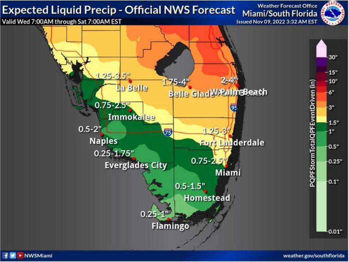 Tropical Storm Nicole’s rains will likely be concentrated to the north, with South Florida seeing less than east Central Florida.