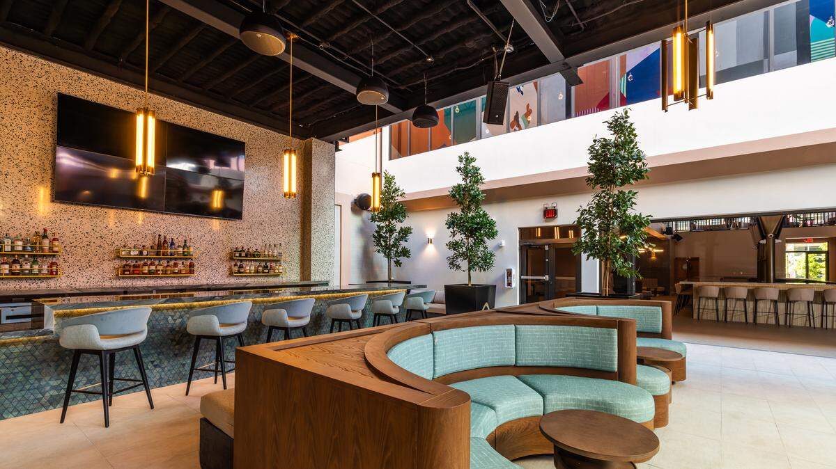 The interior of Upside, a cocktail bar and music venue opening in Wynwood.