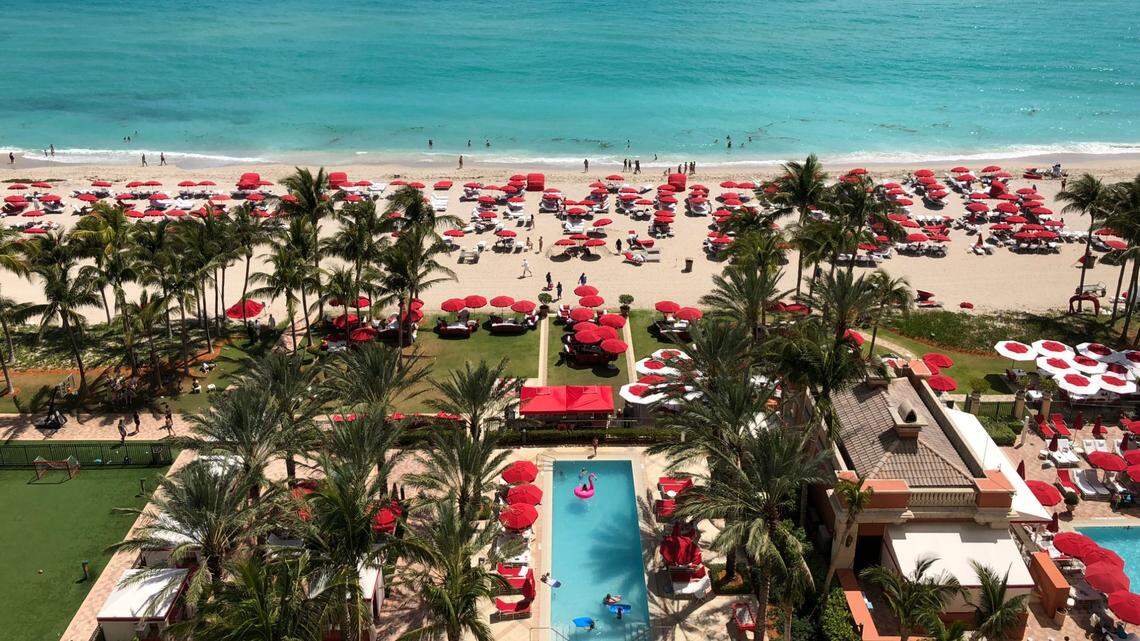 The view from one of the oceanfront rooms at Acqualina Resort & Spa in Sunny Isles Beach, which was just named one of the best hotels in the country.
