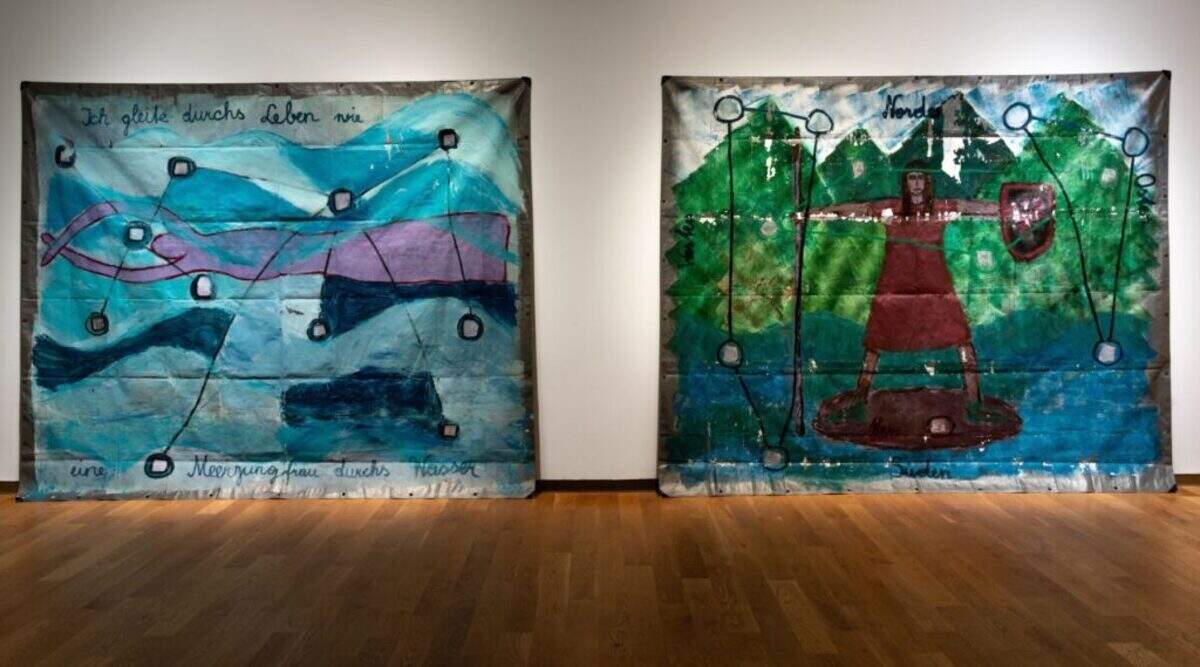 Maria Theresa Barbist’s series “DER GRUND AUF DEM ICH STEHE” (“The Ground on Which I Stand”) traces psychological transformation through five stages of trauma healing in psychotherapy.