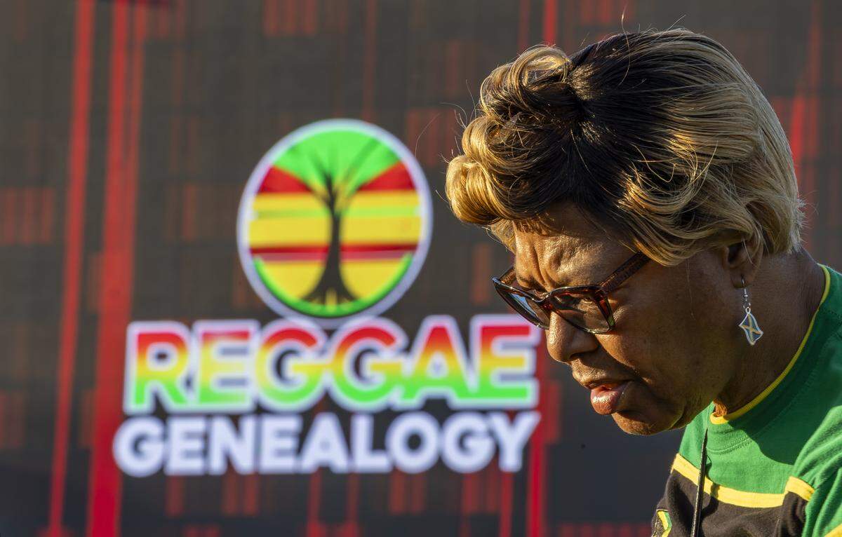 Thelma McGeachy attends the Reggae Genealogy music festival at Volunteer Park on Saturday, Feb. 7, 2026, in Plantation, Fla.