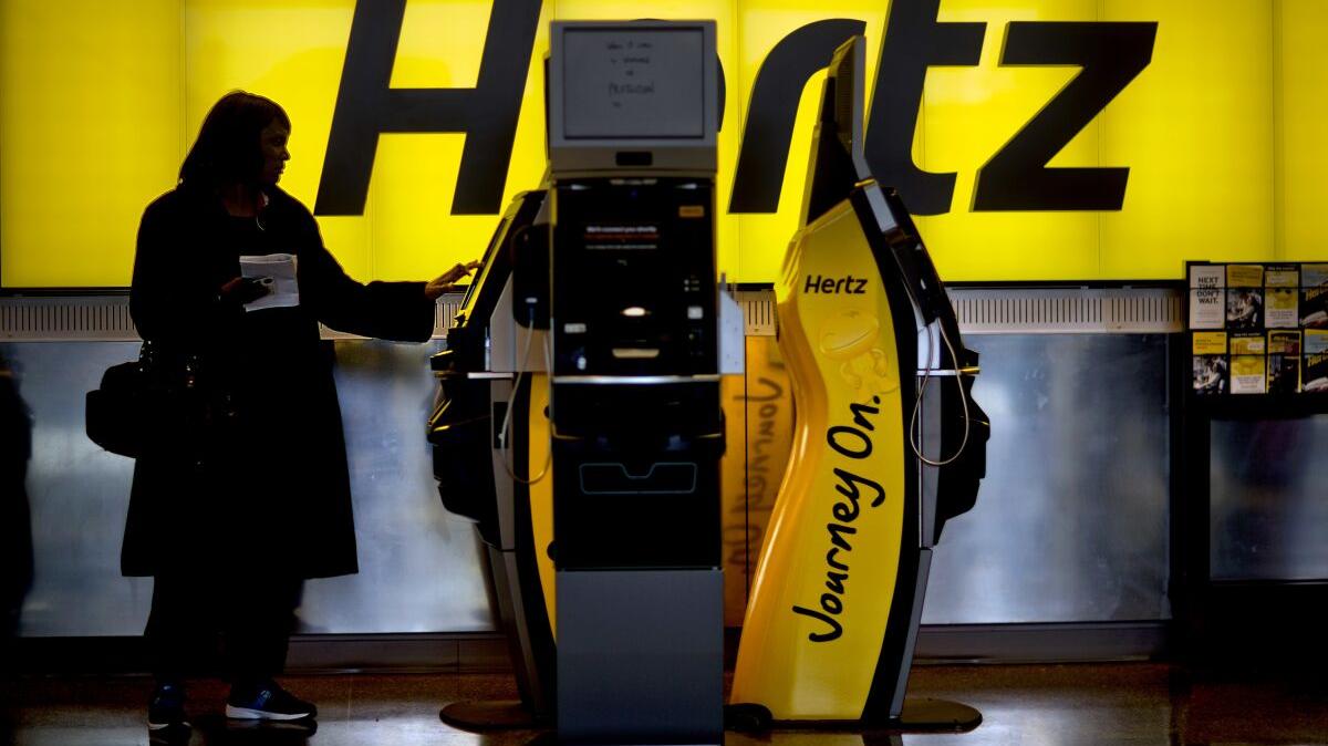 Hertz rental counter.