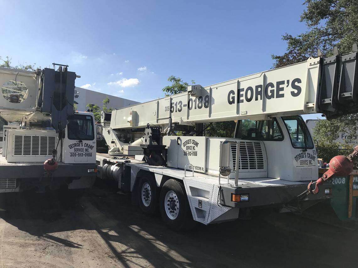George's Crane had been working at the Florida International University bridge when it collapsed. The crane operator drove away, eventually winding up back at his company's lot in Sweetwater.