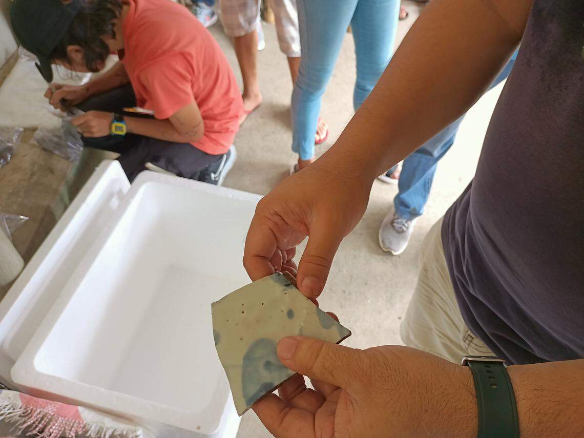 Another pottery fragment found at the site.