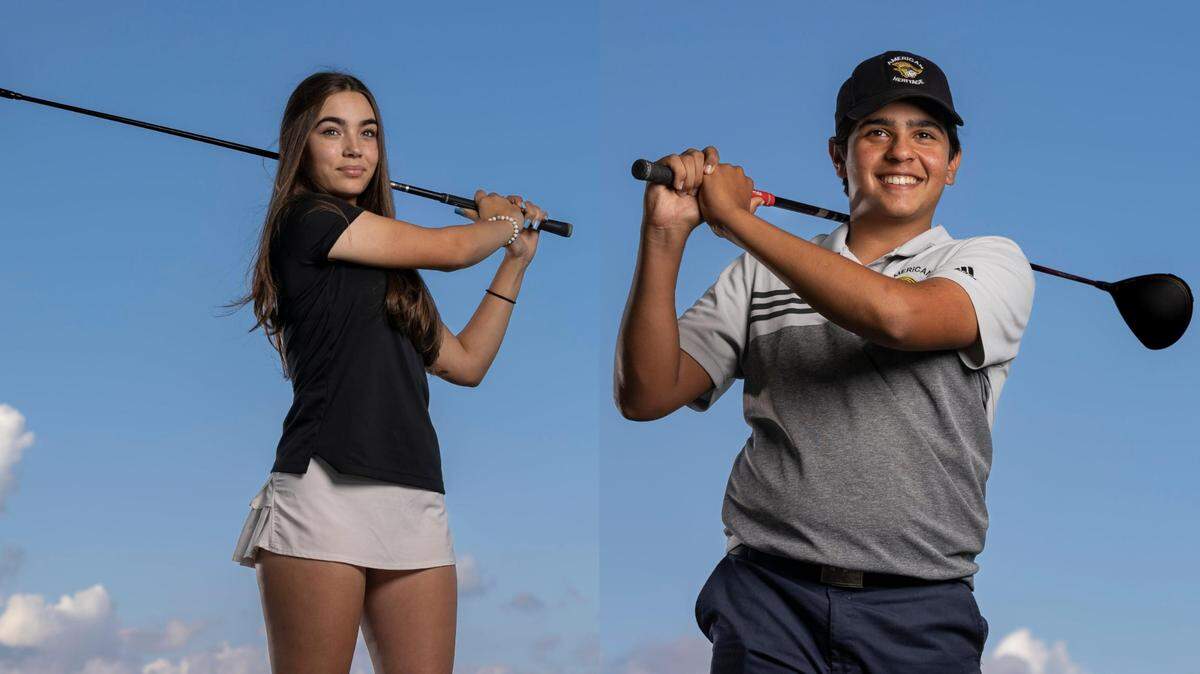 Miami Herald 2022 Broward golfers of the year: American Heritage’s Katherine Schaefer and Sohan Patel.