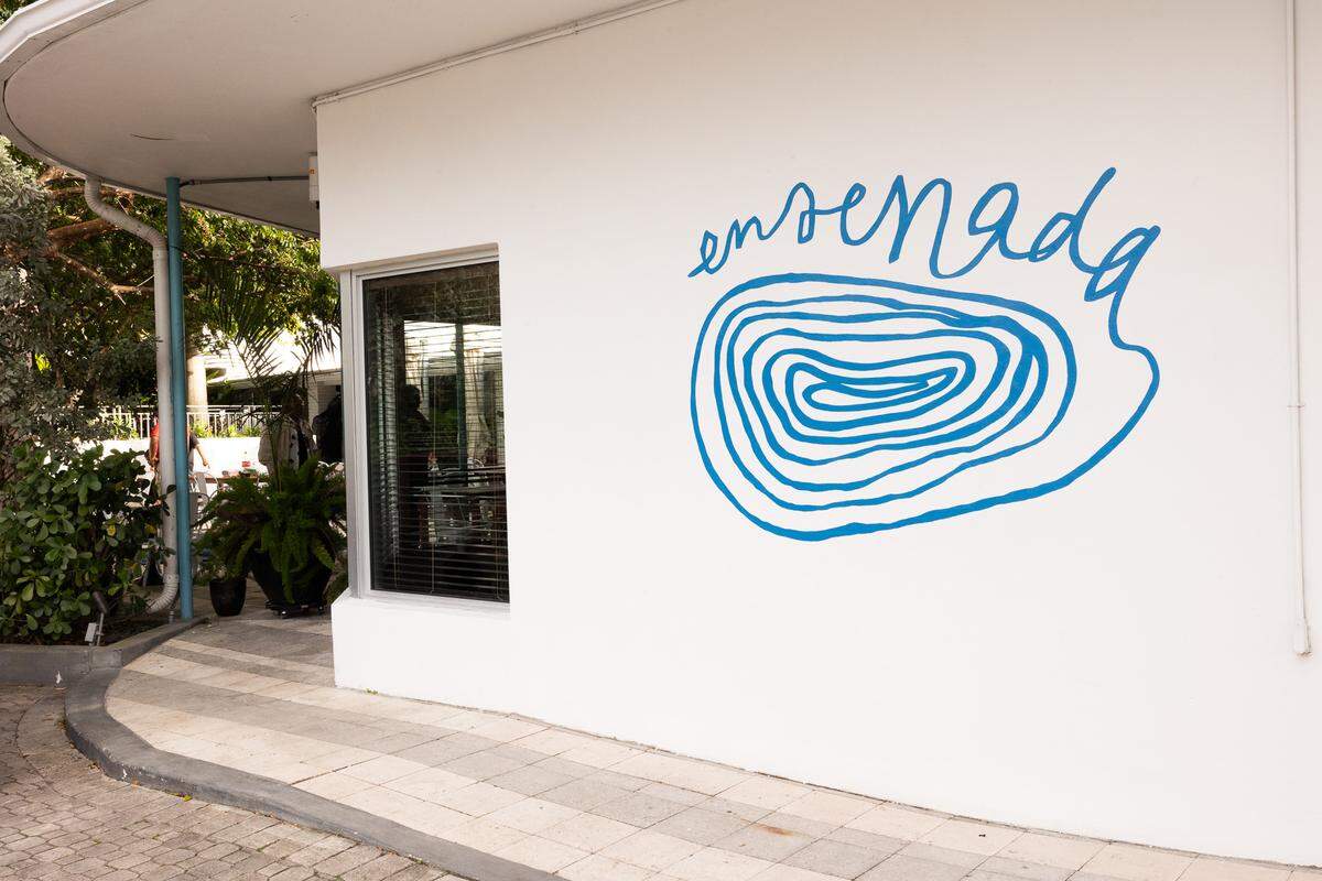 The exterior of Ensenada restaurant at the Vagabond Hotel in Miami’s MiMo neighborhood.