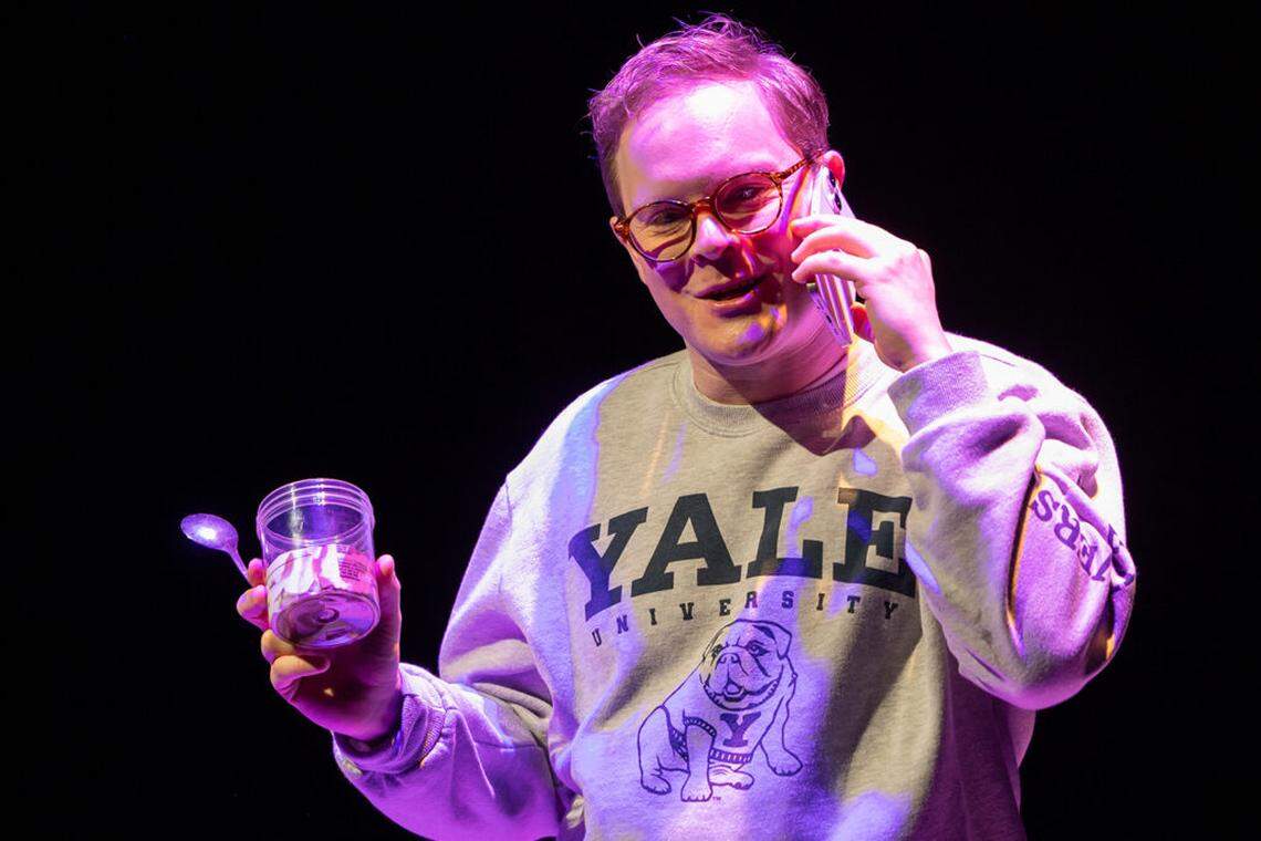 Alex Weisman as Eric Glass in Zoetic Stage’s production of “The Inheritance, Part 1.”