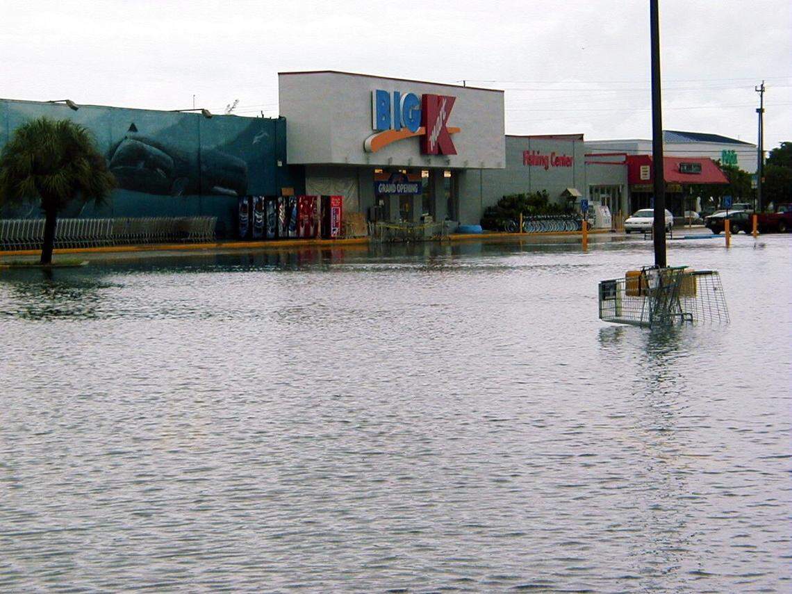 In 2000, the Kmart parking lot in Marathon was several feet underwater following waves of rain that streamed into the Keys.
