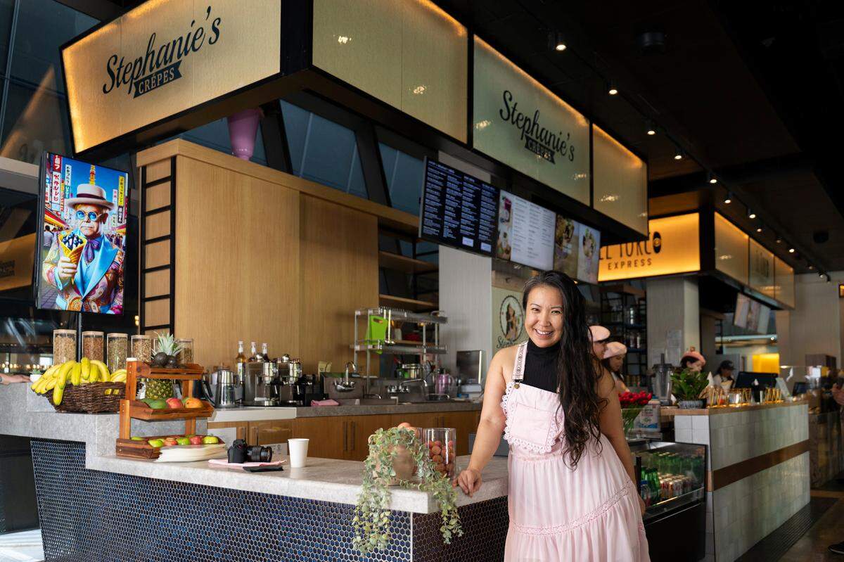 Stephanie Cheung of Stephanie’s Crepes, a new vendor at Central Fare at the downtown Miami Brightline station.