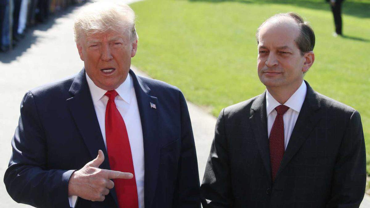 President Trump, who expressed support for Alex Acosta, said that Acosta made the decision himself to step down as secretary of Labor.