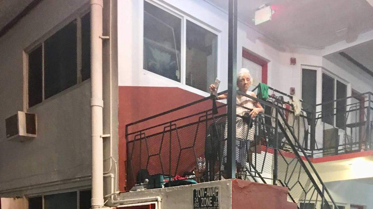 Maria Cazañes outside the Miami Beach apartment from which she and her family were evicted in August just after Miami-Dade issued a declaration of emergency ahead of Hurricane Dorian.
