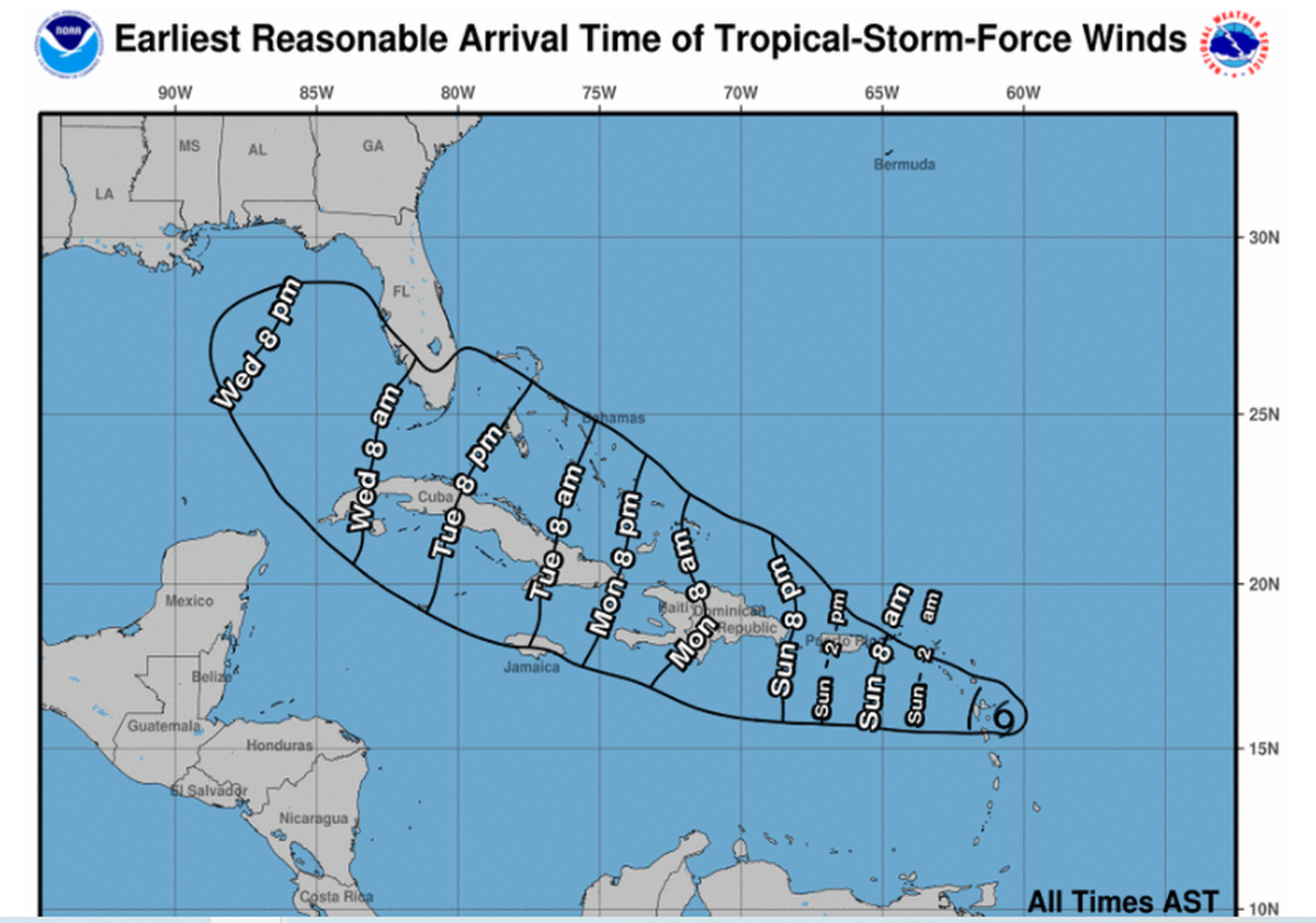 Haiti could feel Tropical Storm Grace’s winds as early as Monday night, according to the National Hurricane Center.