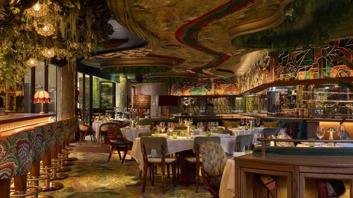 The first-floor restaurant at the new Amazonico restaurant and lounge in Brickell.