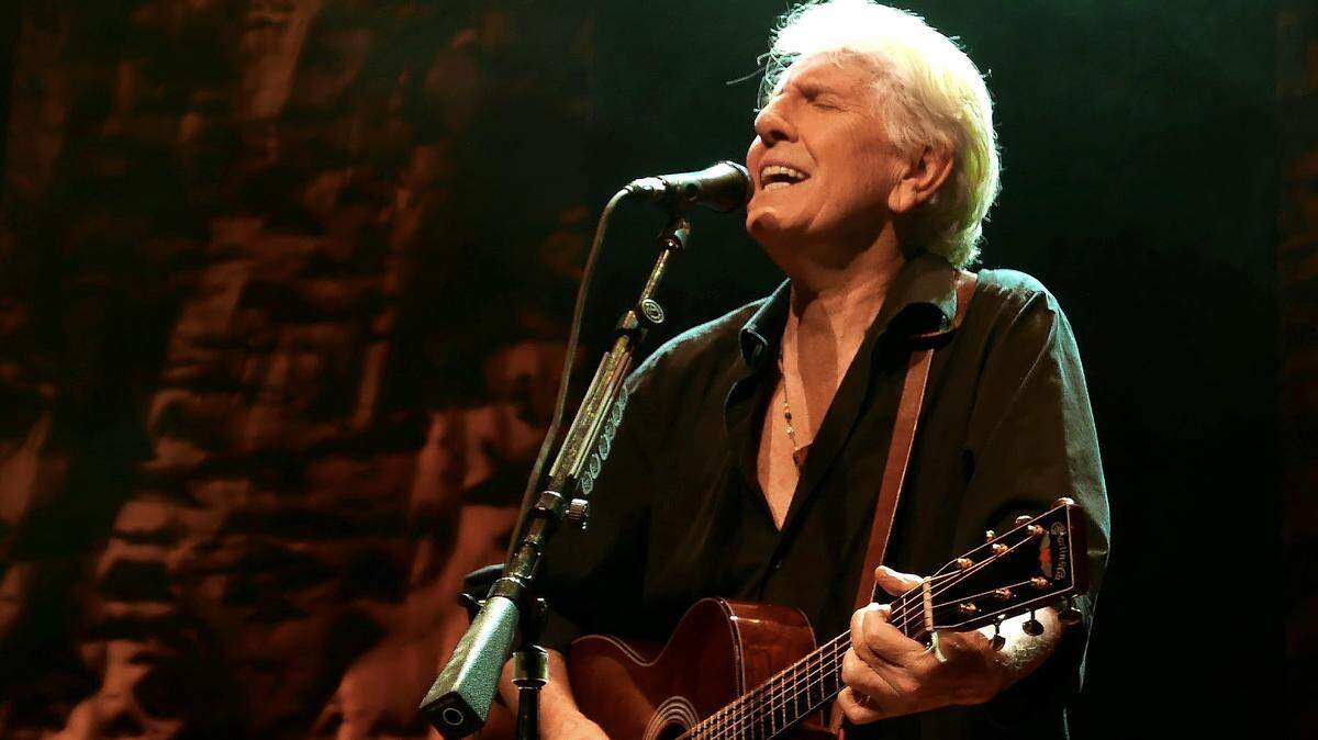 Graham Nash in concert. The Nash in Crosby, Stills, Nash & Young is scheduled to perform an evening of songs and conversation at Coral Springs Arts Center on March 12, 2022.