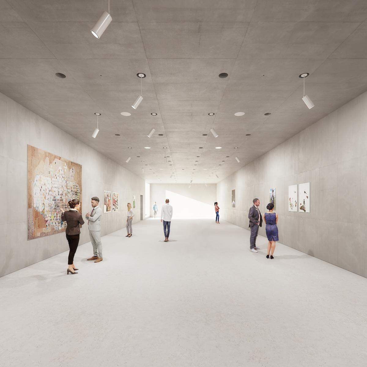 A rendering of the exhibition space at Oolite Arts’ new headquarters in Little River. Construction will begin this fall.