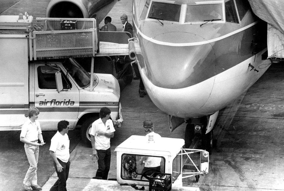 An Air Florida plane at the airport in 1980.