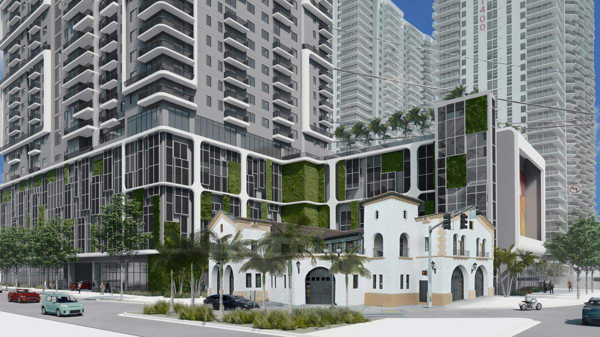 Este verano se inauguran nuevas viviendas asequibles en el distrito artístico y de entretenimiento. La Torre Uni, de 29 pisos, aparece arriba en una representación.