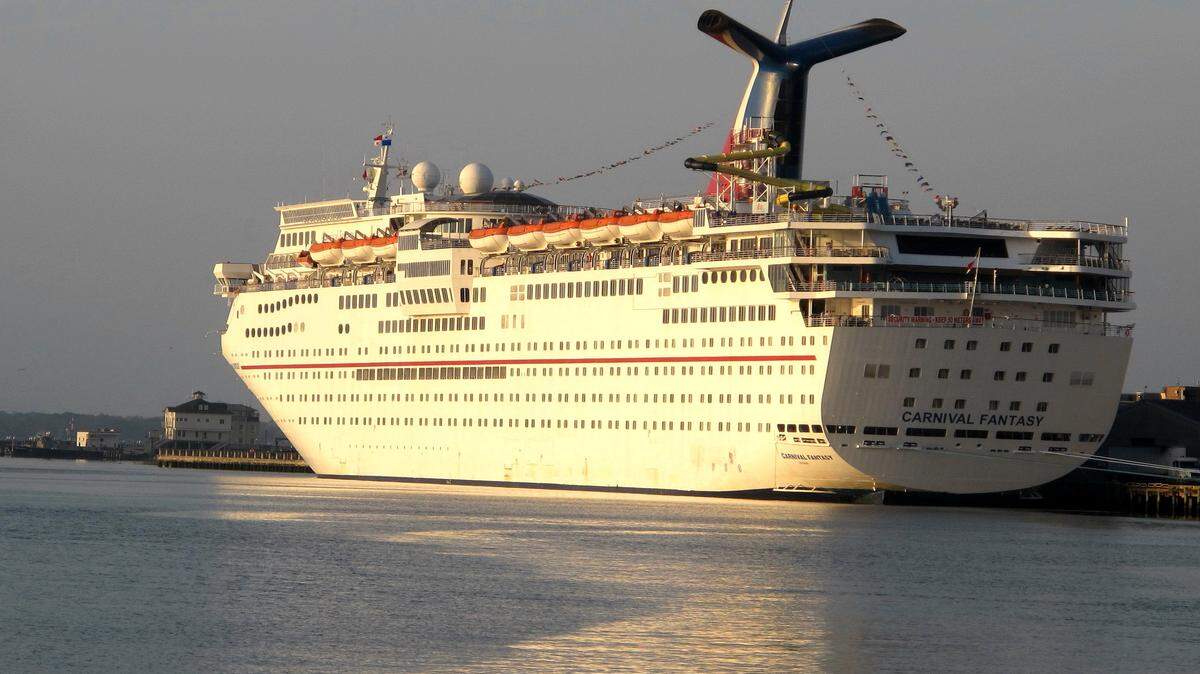 The Carnival Fantasy is moored at dock in Charleston, S.C., in March 2014.