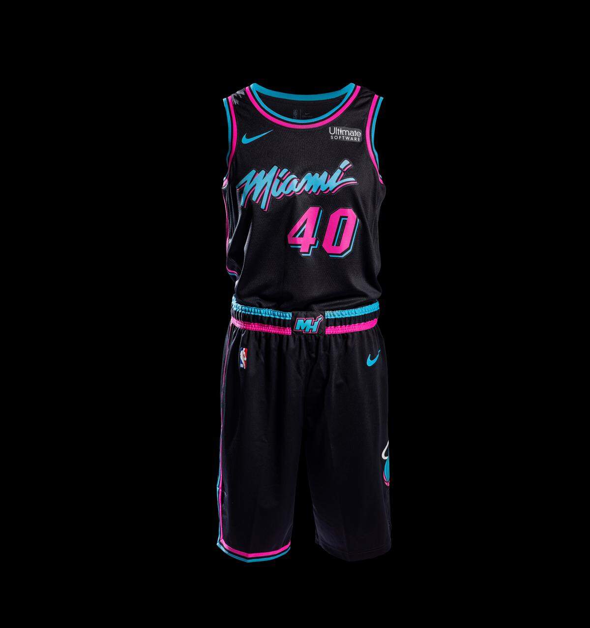 A look at the Heat’s new “Vice Nights” uniform unveiled Monday.