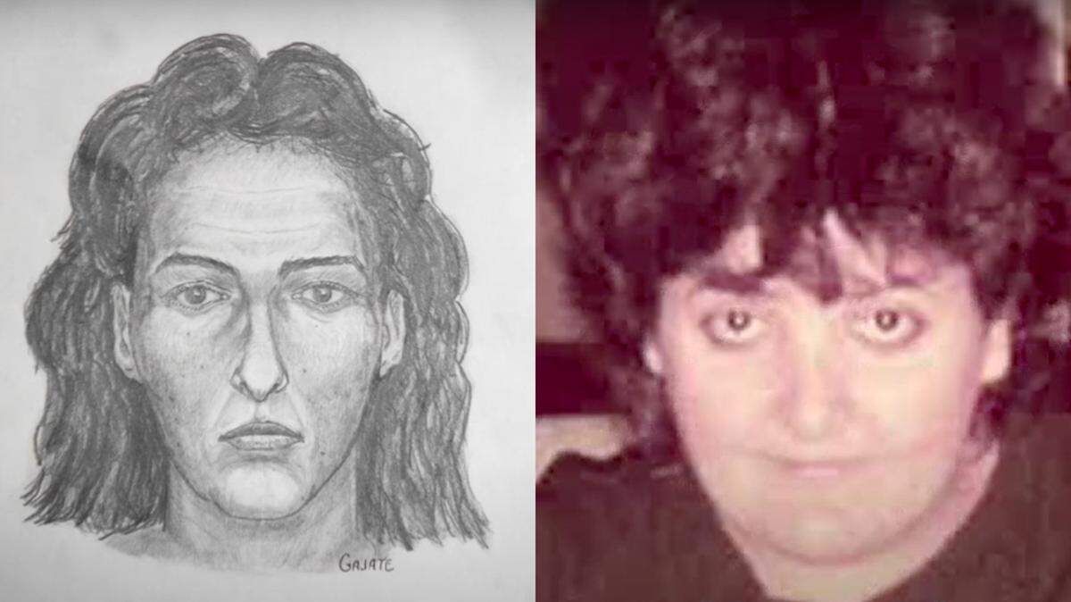 A police sketch of Eileen Truppner is next to a photo of her. Truppner was found sexually assaulted and murdered in a grassy area of southwest Broward in 1998.