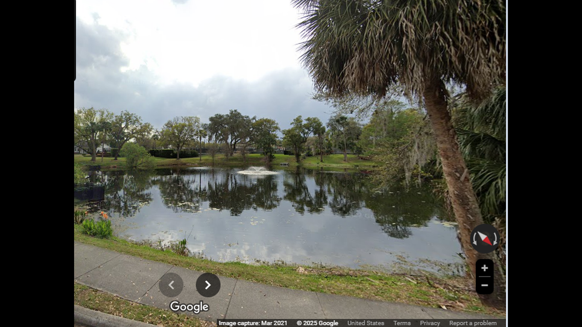 The rescue happened around 5:40 a.m. Wednesday, Jan. 15, at this pond near the Winter Park Racquet Club in Winter Park, Florida, police say.