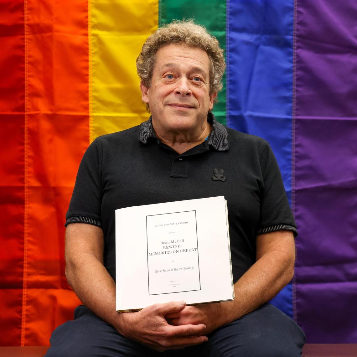 Robert Kesten, director of Stonewall National Museum, Archives, and Library, is photographed inside the library near the Ross Gallery where Beau McCall’s Rewind: History on Repeat is on display on Thursday, June 8, 2023.