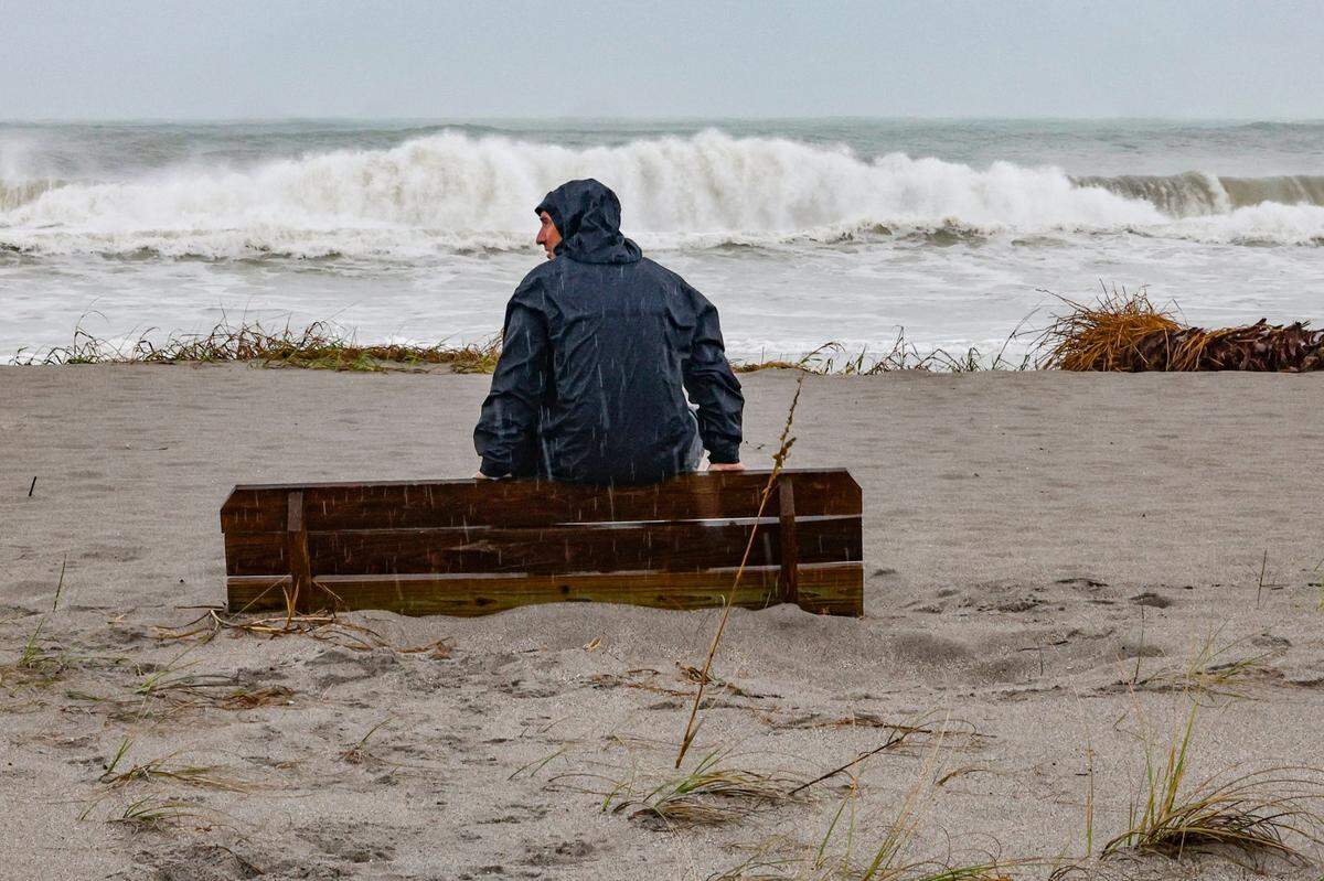 Steven of Broward County traveled to Venice Beach, Florida to watch the arrival of Hurricane Milton on Wednesday, October 9, 2024.