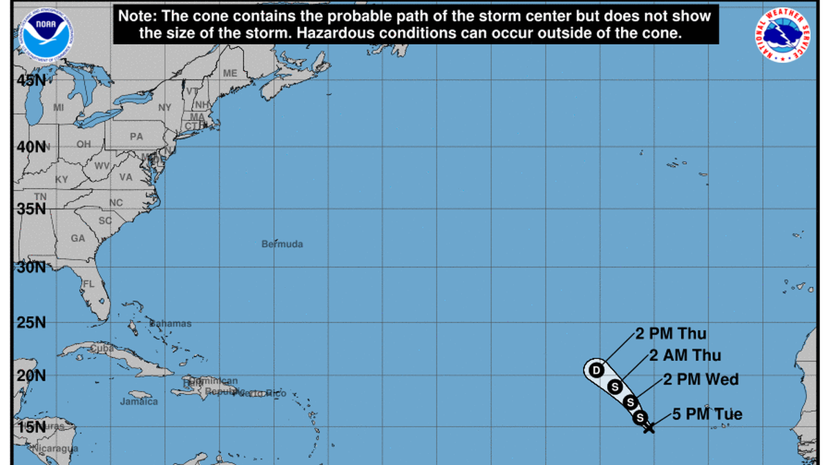Tropical Depression 12 formed west of the Cabo Verde Islands on Wednesday afternoon.