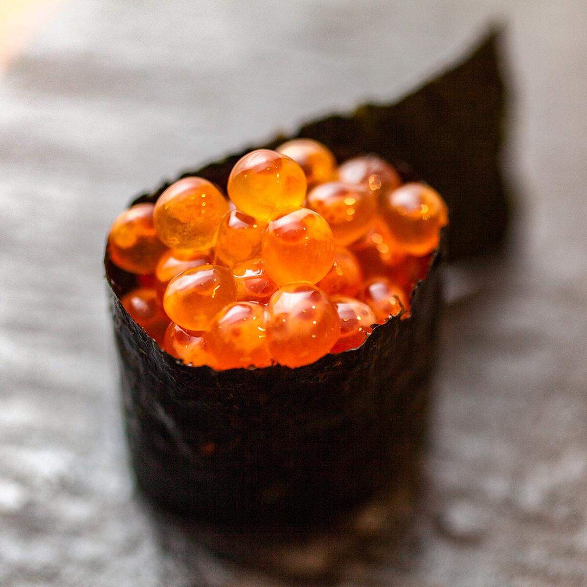 Ikuru (salmon roe) at Sushi by Bou, now open in Brickell.