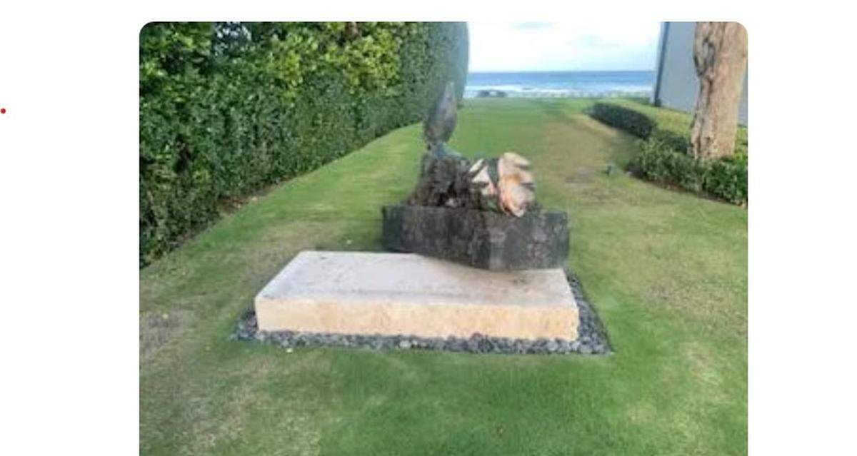 A statue estimated to be worth $3 million was damaged a Florida woman drove her Rolls-Royce sedan through a back yard in Palm Beach/Palm Beach Police Department