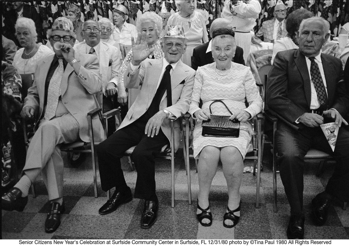 Senior Citizens New Year’s Celebration at Surfside Community Center in Surfside, FL 12/31/80 photo by ©Tina Paul 1980 All Rights Reserved