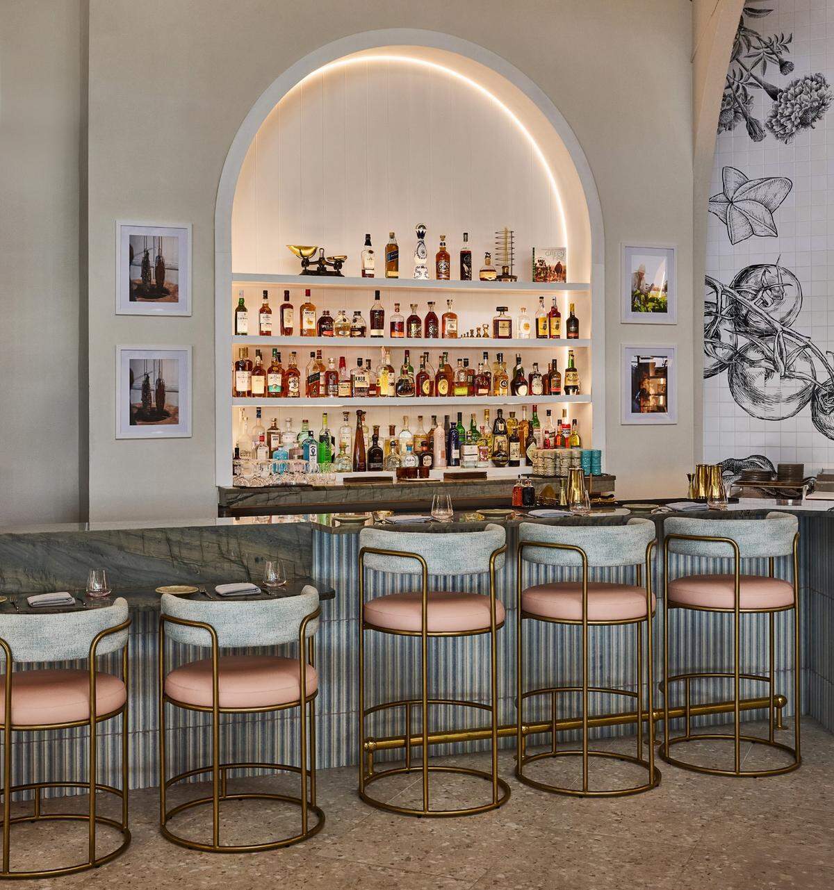 The bar at Salt + Ash at Hawks Cay Resort on Duck Key.