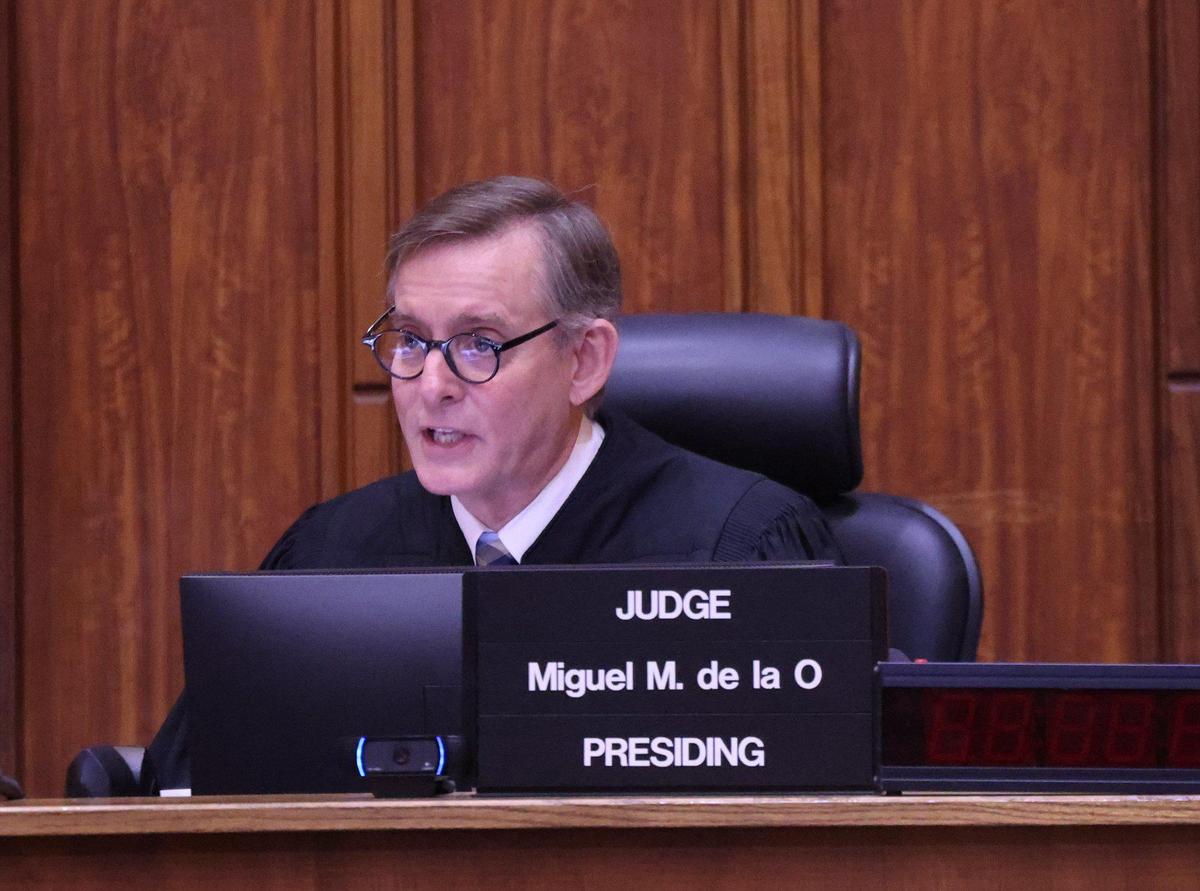 Miami-Dade Circuit Court Judge Miguel M. De la O sentences former Republican state Sen. Frank Artiles to 60 days in jail, public service, withhold of adjudication, and five-year probation on Monday, Nov. 18, 2024, in Miami, Florida.