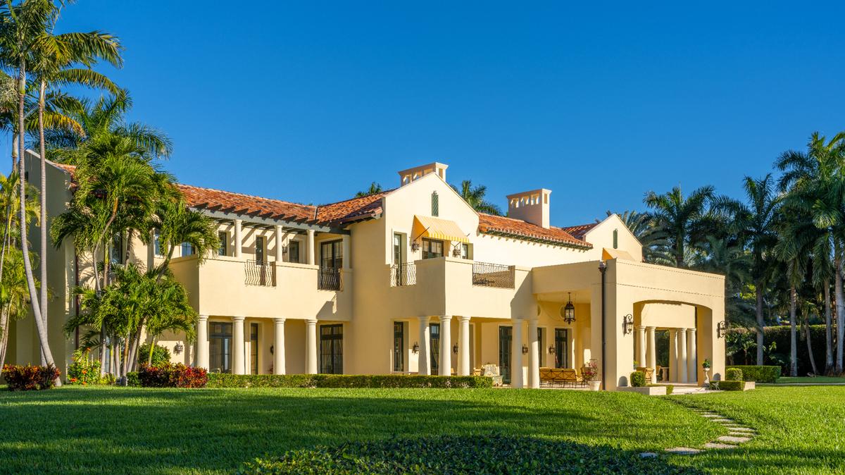 Adrienne Arsht listed her four-acre residence Arsht Estate in Coconut Grove on Friday. Above: A photo of Arsht’s two-story primary residence, Indian Spring.