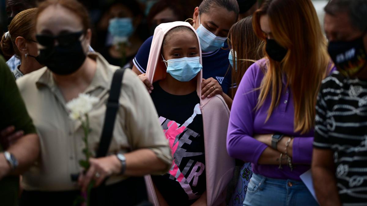 People take turns paying their respects at the wake of Keishla Rodriguez on Thursday, May 6, 2021.