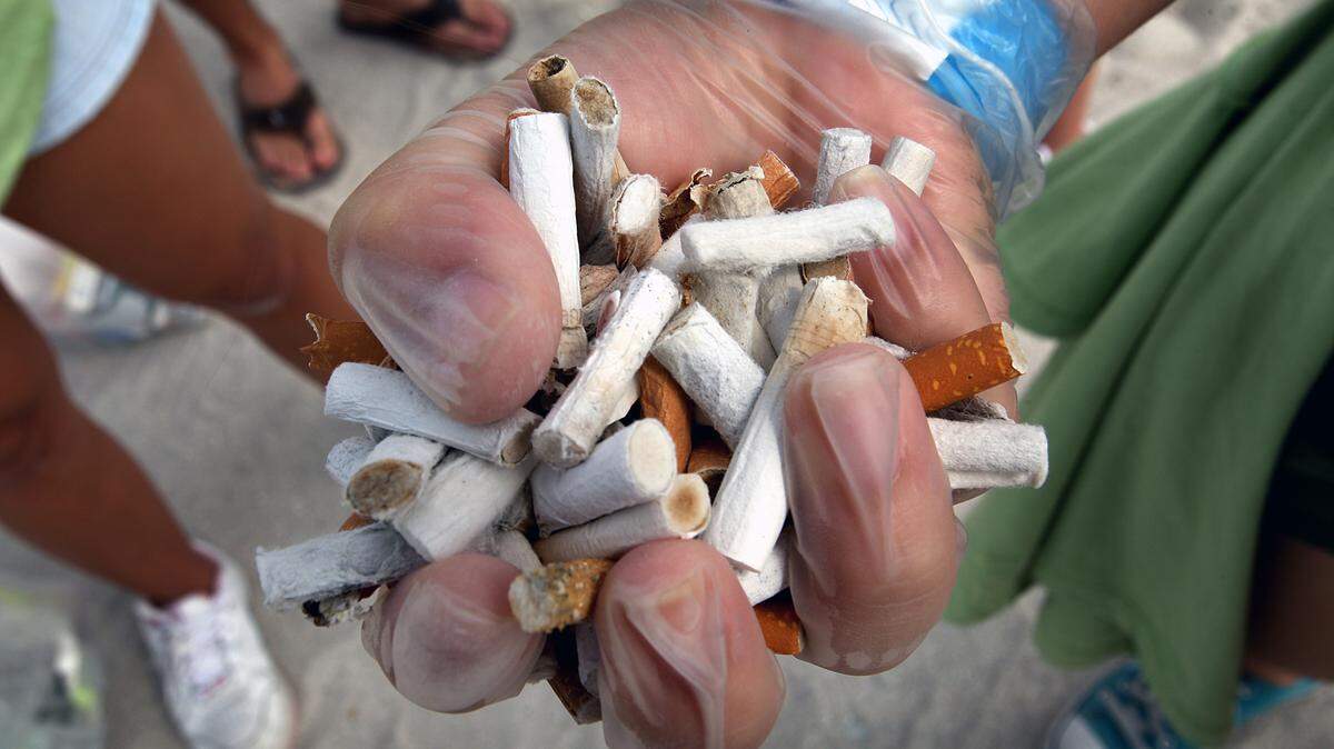 This fistful of cigarette butts was collected during a cleanup event on Miami Beach in 2008.