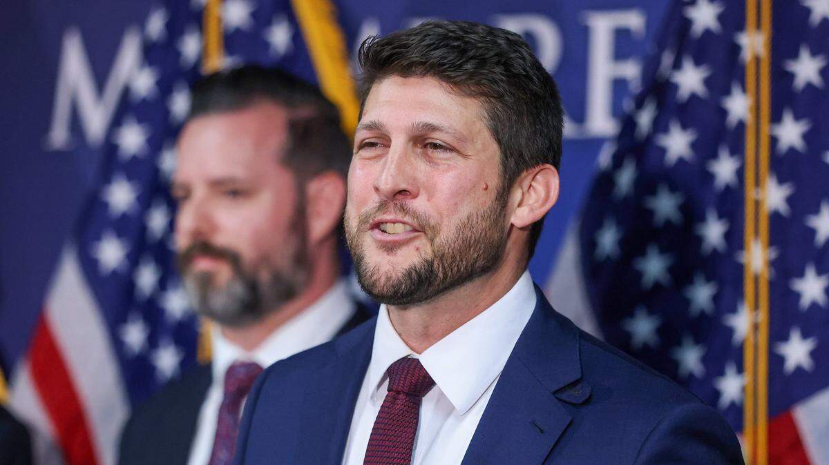 Florida Attorney General James Uthmeier, right, speaks alongside federal and state law enforcement officials during a press conference on Thursday, Feb. 19, 2026, in Miami.